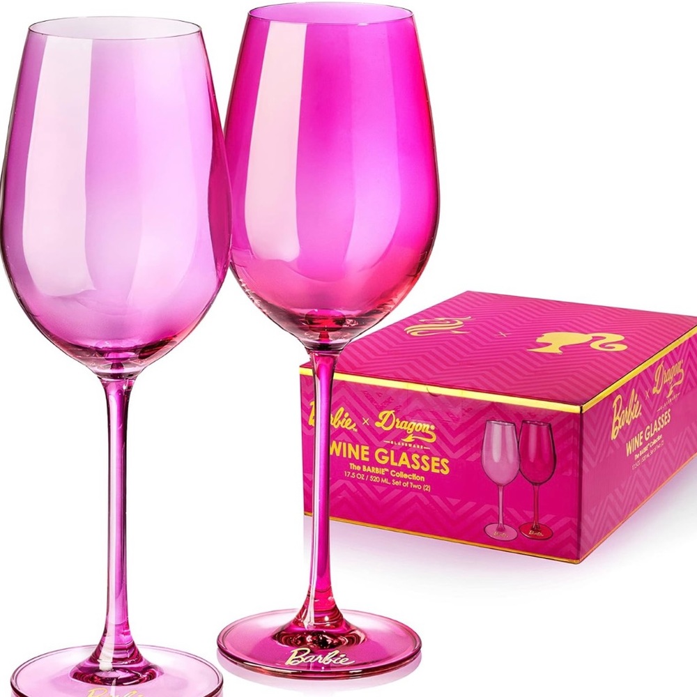 NEW Barbie Wine Glasses pair